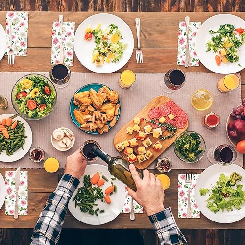 Miniatura 7 de 100 servilletas florales rosas para invitados, papel decorativo, desechable, suministros de fiesta, toallas de mano con flores de acuarela