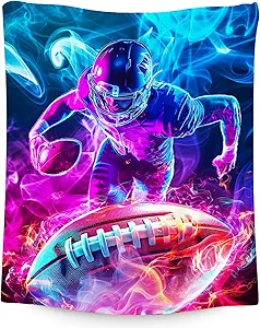 Football Blanket for Boys, Kids Blankets, Sports Theme Gifts, Warm Fleece Throw for Bed & Sofa, 60"x80"