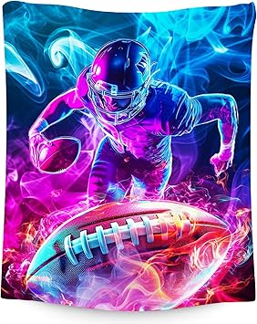 Football Blanket for Boys, Kids Blankets, Sports Theme Gifts, Warm Fleece Throw for Bed & Sofa, 60"x80"