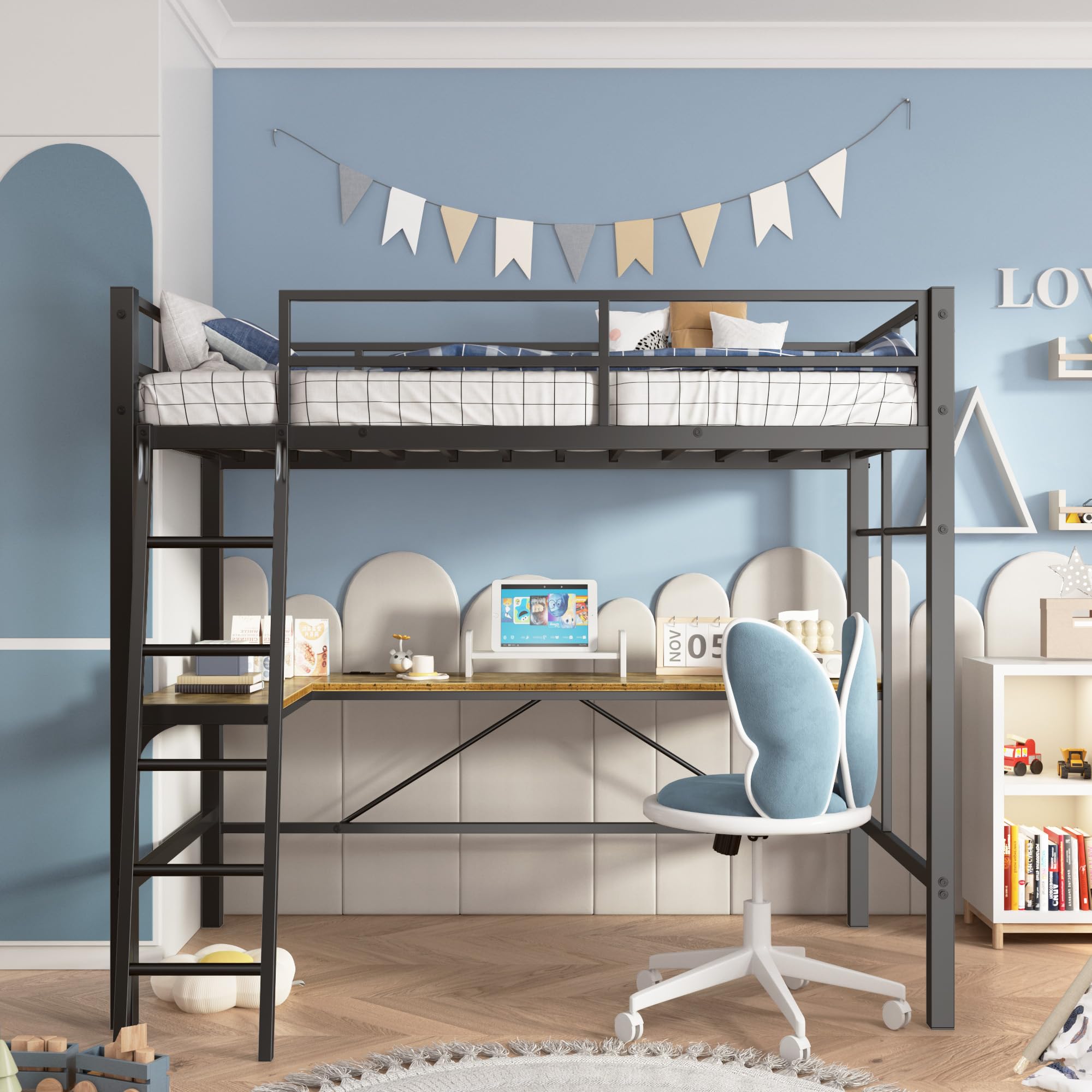 Twin Loft Bed With Desk Heavy Duty Metal Loft Beds Desertcart INDIA