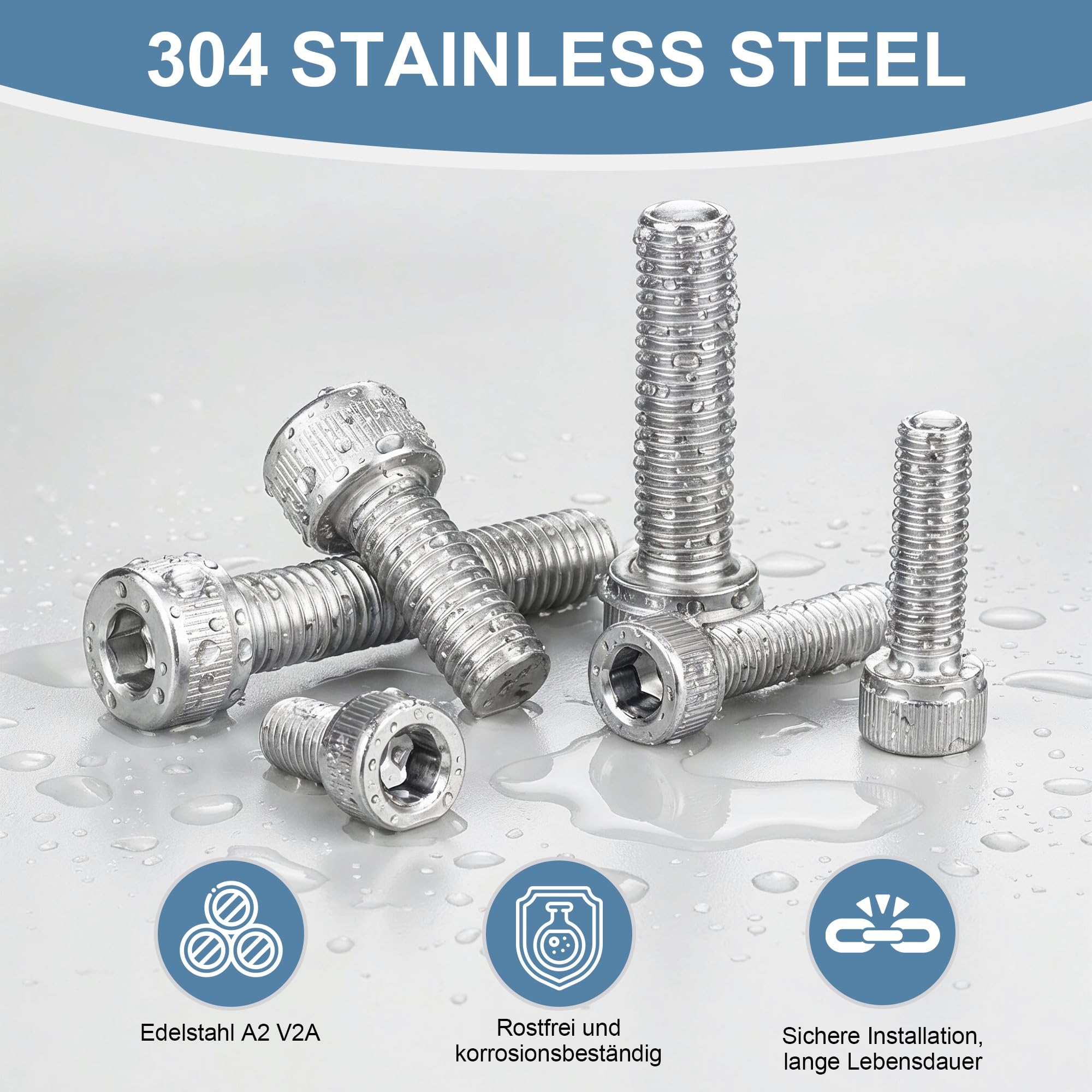 120 viti a testa cilindrica, M3 x 8 mm, viti a testa cilindrica, viti a testa piatta in acciaio inox, viti a testa piatta a testa cilindrica
