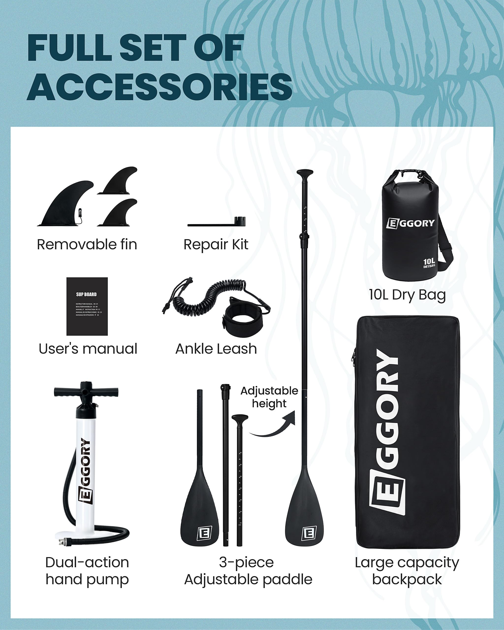 Tabla de Remo Inflable, Tabla de Surf de Remo Extra Ancha, Tabla de Surf con Aleta extraíble, Remo Flotante, Bomba de Mano, Bolsa Impermeable, Tabla de Viaje