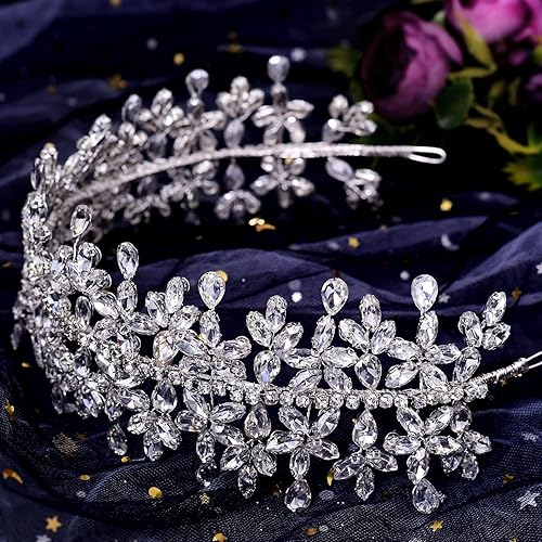 Miniatura 4 de Diadema de boda con diamantes de imitación, tocado de novia para boda, tiaras de novia, joyería para el cabello, tocados de fiesta para mujeres y