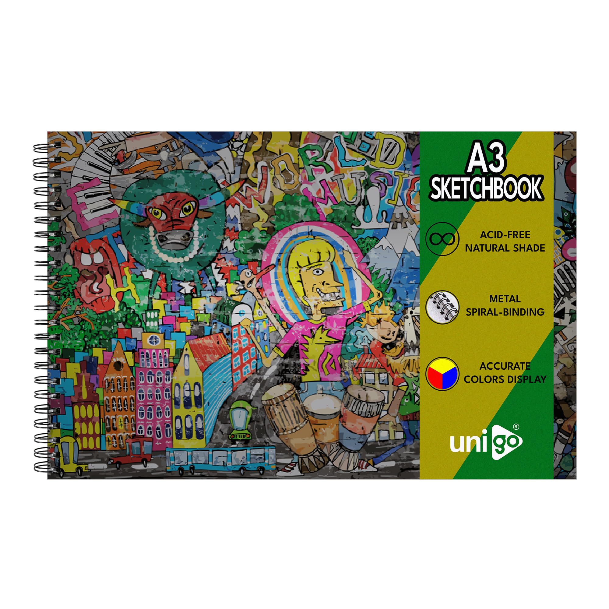 Unigo A3 Sketch Book - 100 Unruled Pages, Wire-O Binding, Ideal for Sketching, Drawing & Art Lovers (B09WJ3ZX3Z) Amazon Price History, Amazon Price Tracker