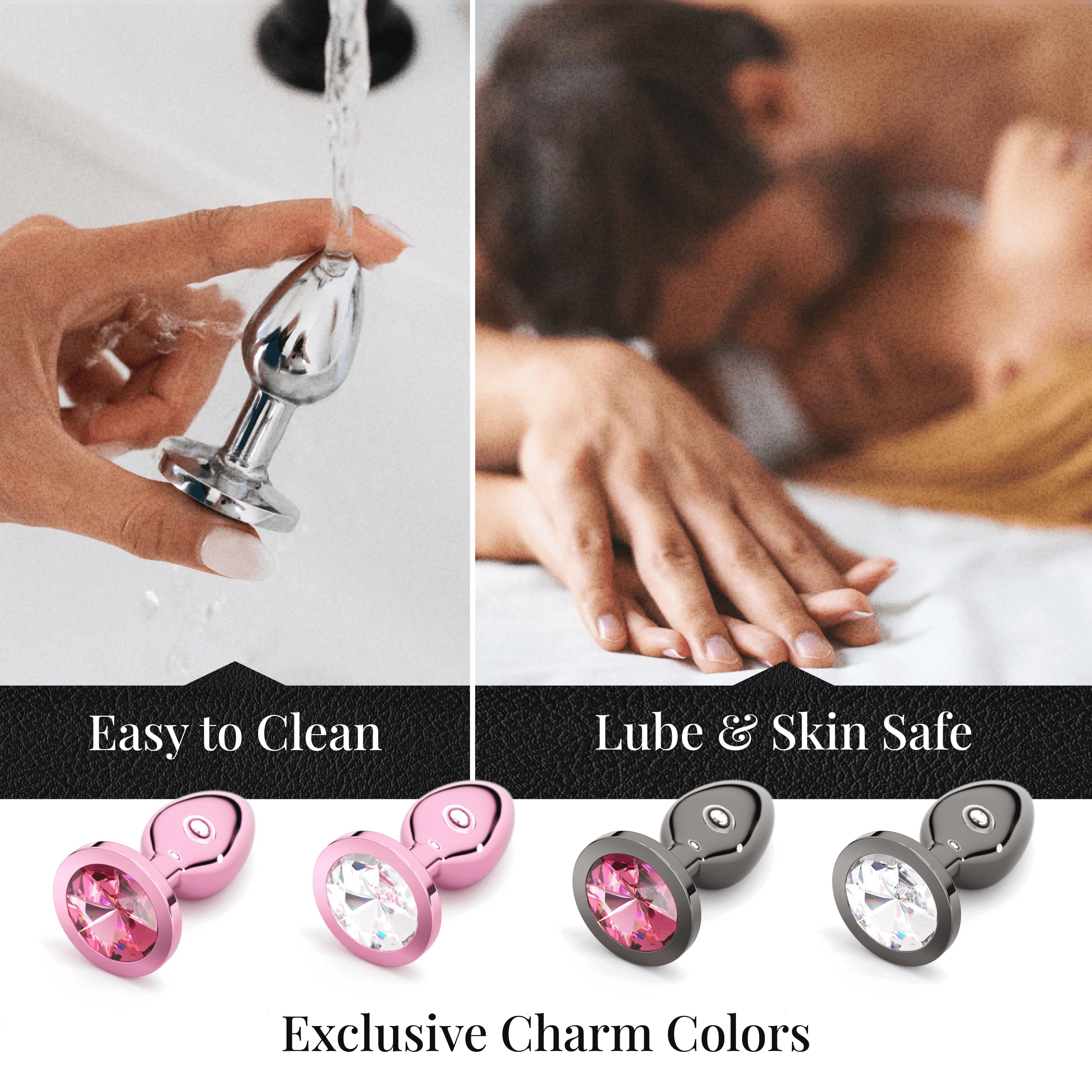 para que es un plug anal Wishly | Session Jewel Butt Plug Beginner 4 Piece Set - Extra Small, Small,  Medium, Large - Wide Base Prevents Slippage