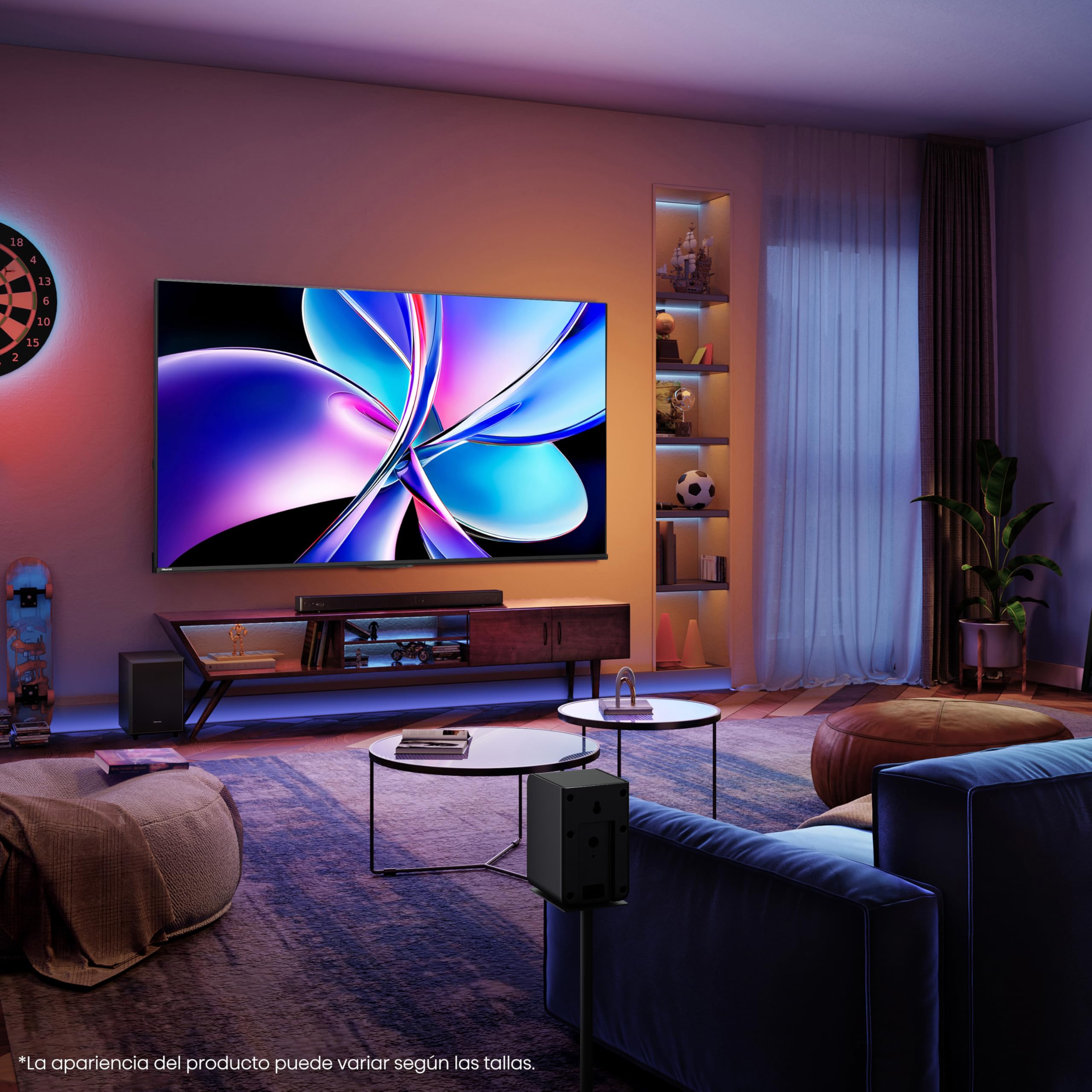 Hisense 65E7Q Pro - QLED Smart TV, Gaming TV, Modo Juego Pro 144Hz, AMD Freesync Premium Pro, Dolby Vision IQ + Dolby Atmos, Hi-Concerto, Procesador Hi-View Engine