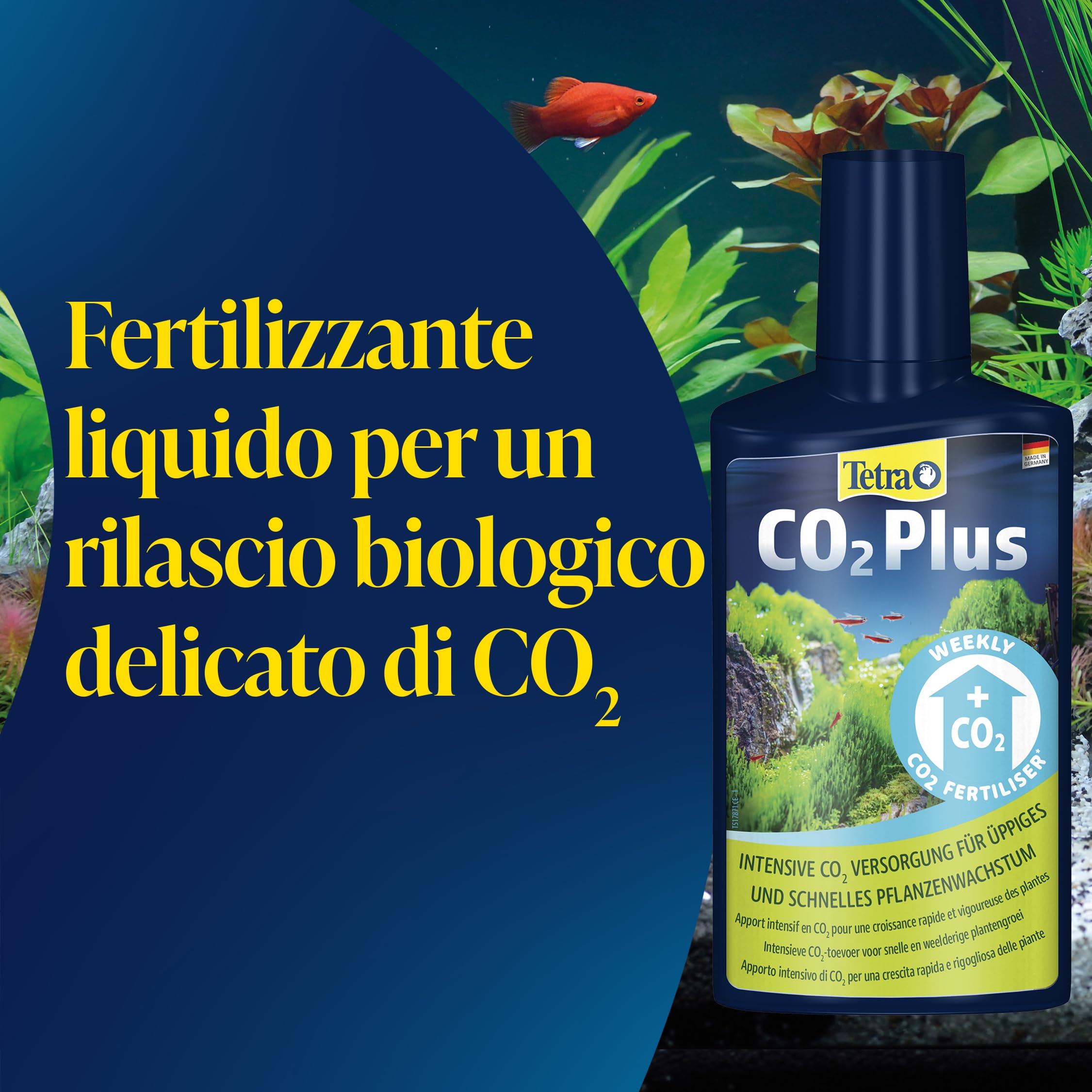 Tetra CO2 Plus - Fertilizzante liquido a base di carbonio per piante d'acquario rigogliose, flacone da 250 ml