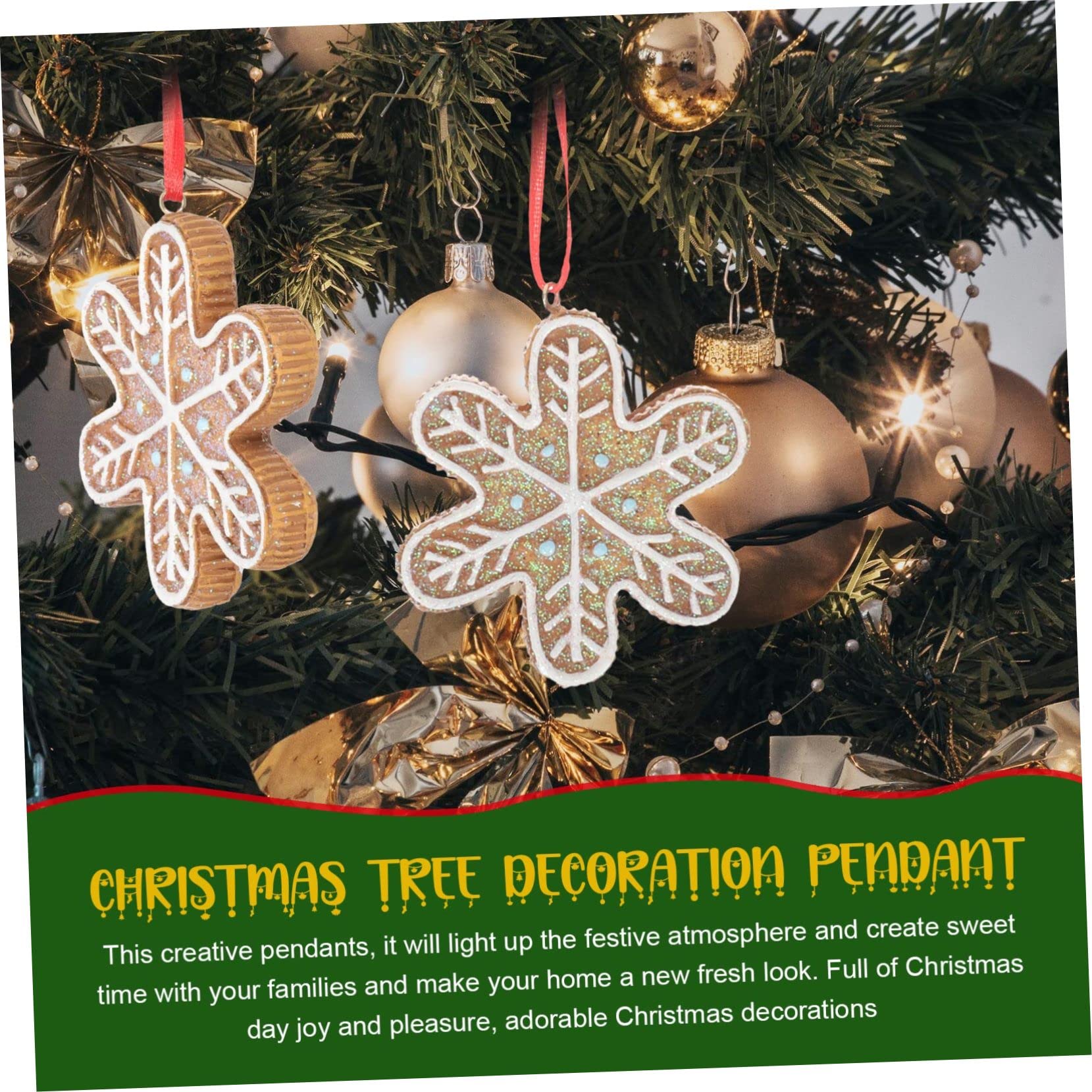IMIKEYA Christbaumschmuck Schnee 5st Christbaumschmuck Weihnachtsdeko Weihnachts Anhänger Schneemann-Ornament Weihnachtsfeier Dekoration 10- -Artikel Weihnachtliche Hängende Dekore Harz Light Brown