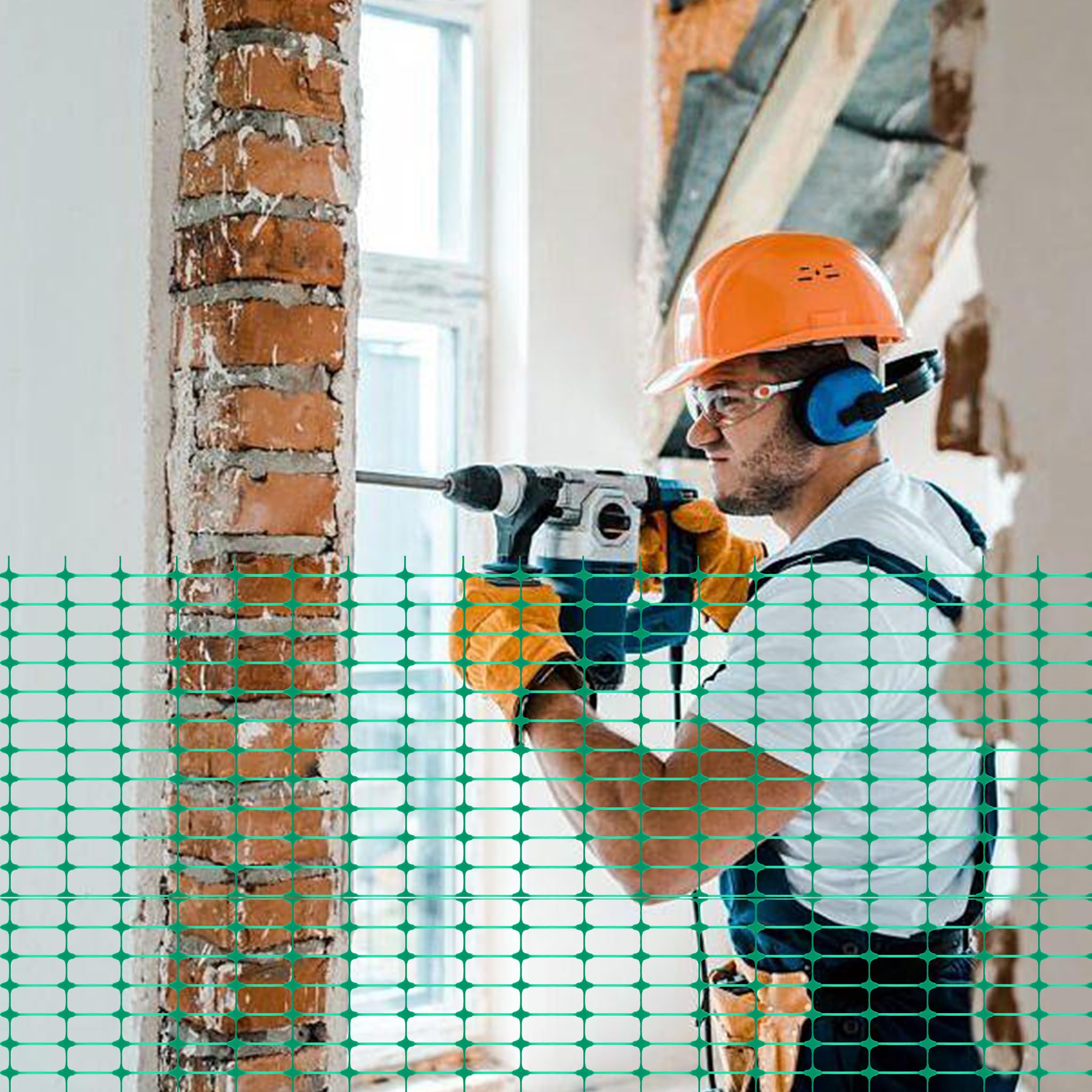 HENGMEI Valla de Construcción 80 m x 100 cm Red de Protección de Plástico Verde