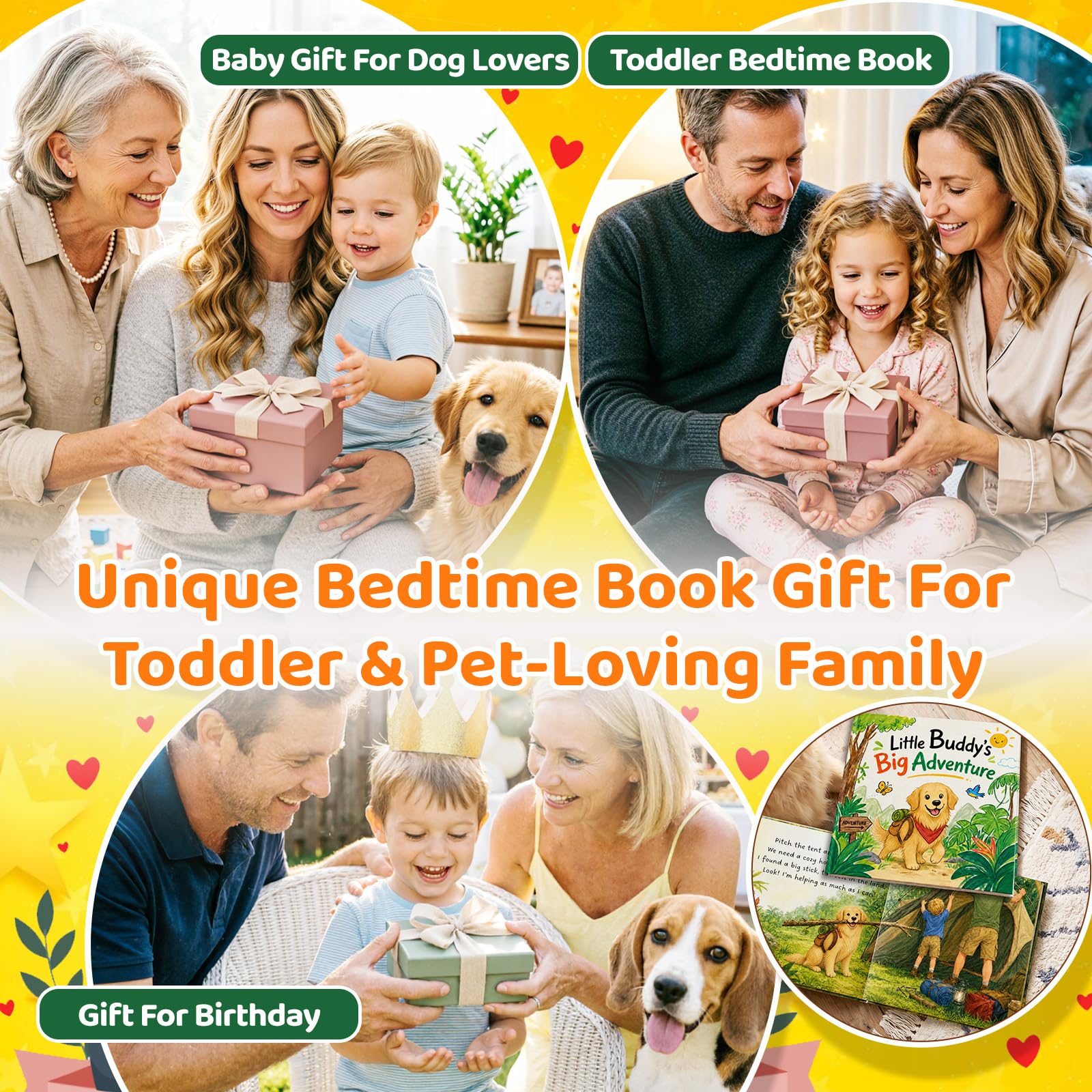Personalisiertes Hundegeschichtenbuch Foto Name, Kinderabenteuer, Gute Nacht, Erinnerung Haustier Weihnachten Geburtstag Liebhaber Babyparty