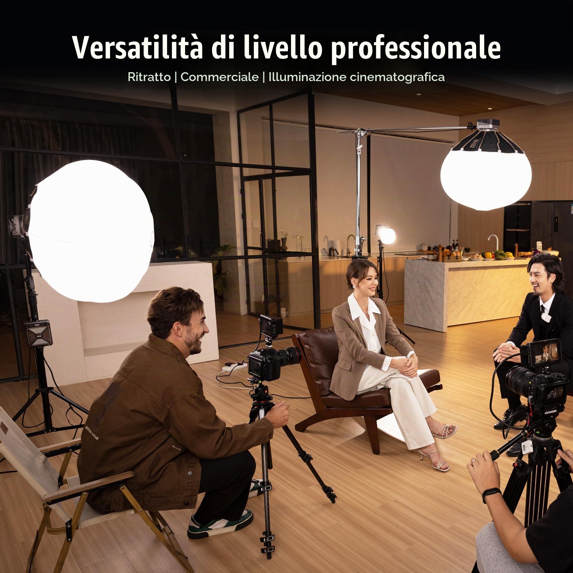 ZHIYUN Lanterna Softbox 65cm con Bowens Mount [Ufficiale], Diffusore di Luce a 360° per ZHIYUN Molus X60 RGB/ G60/ X100/ G200/ G300, Cinepeer CX100, Compatibile con Luce Video Universale