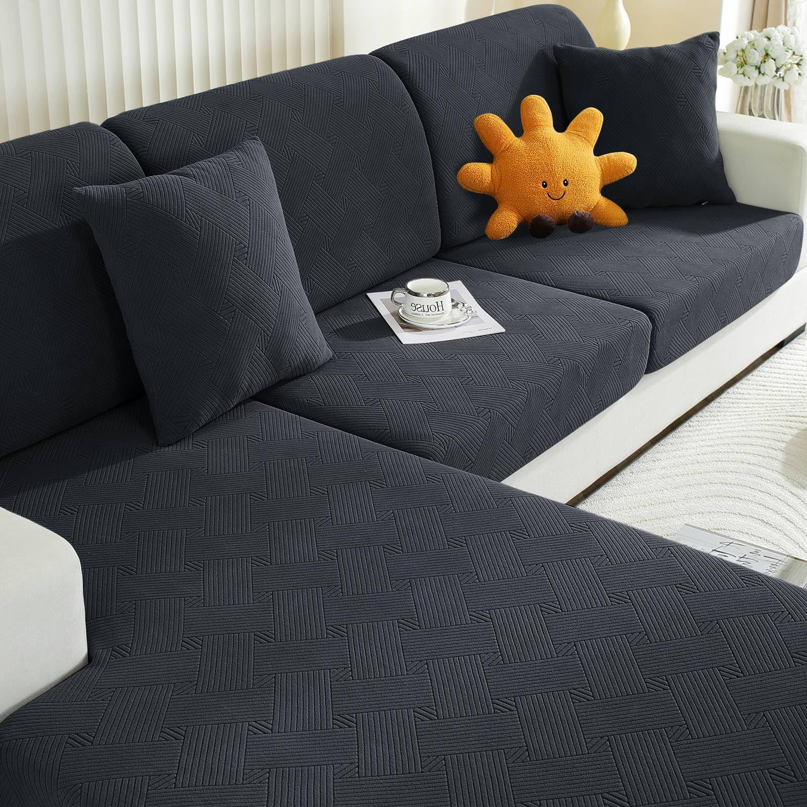 Ystyle Sofa Sitzkissenbezug Stretch, Sofa Sitzbezug, Elastischer Kissenbezüge, Sofa Sitzkissen Sofa Überzug Couch Überzug Schonbezug Sofabezug Sofaschoner (Grau, 2 Sitzer)