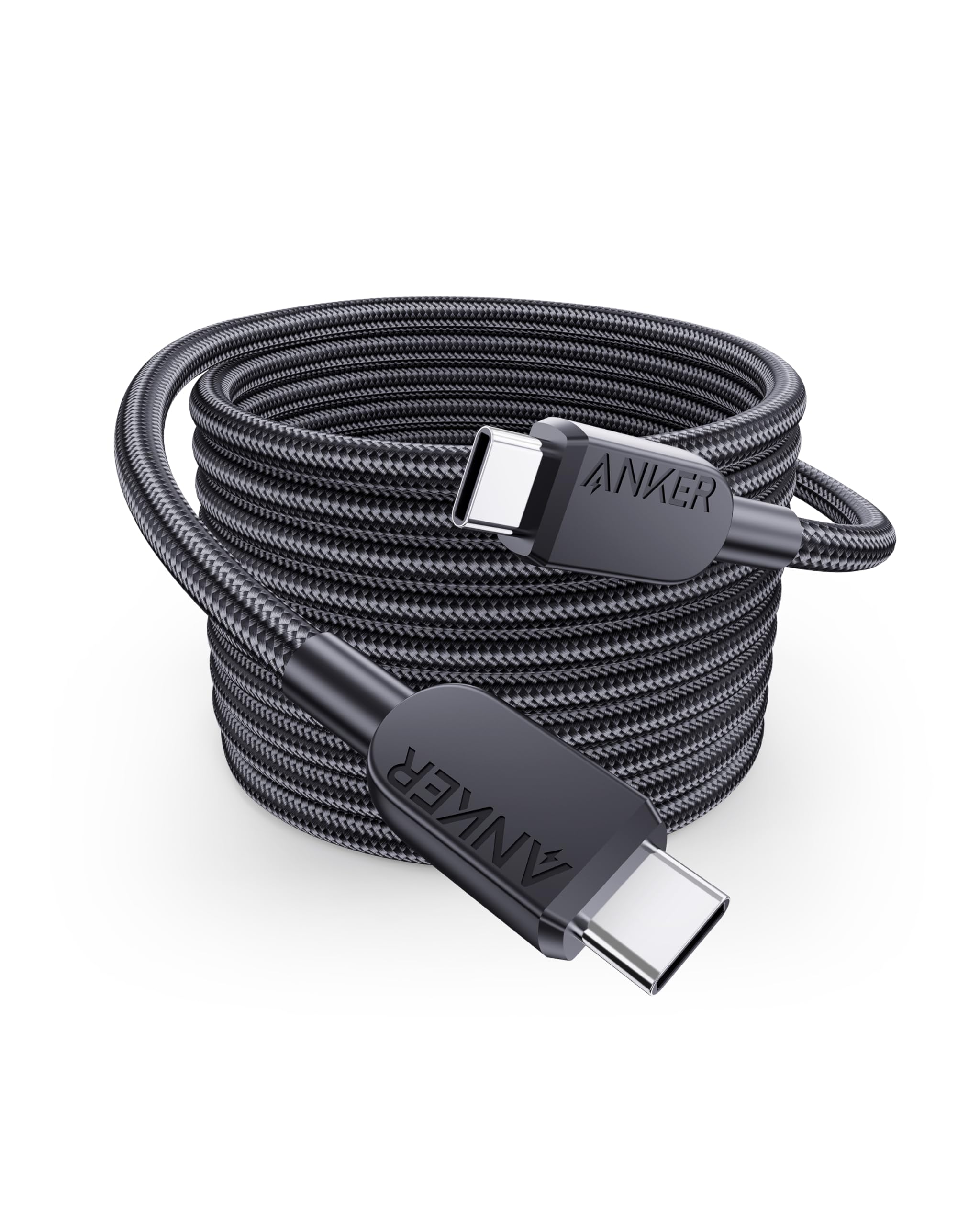 Anker 240W USB-C auf USB-C Kabel, 3m doppelt geflochtenes Nylon Typ-C Ladekabel, für iPhone 17 Pro Max/iPhone Air/16/15 Serie, Samsung Galaxy S25/S24, MacBook Pro/Air, iPad Pro/Air