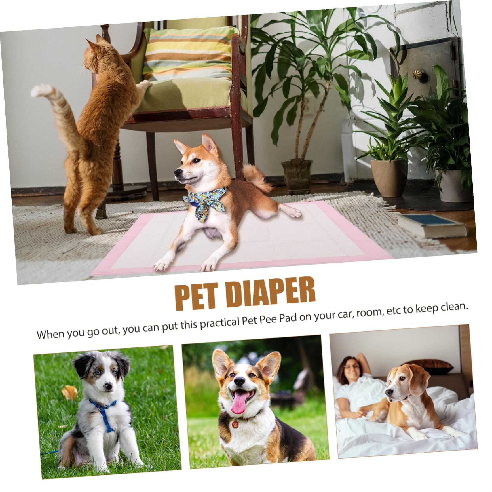 POPETPOP 1paquete Empapadores para Perros Almohadillas Absorbentes para Entrenamiento De Mascotas para Cachorros y Perros Mayores Uso Interior y Exterior