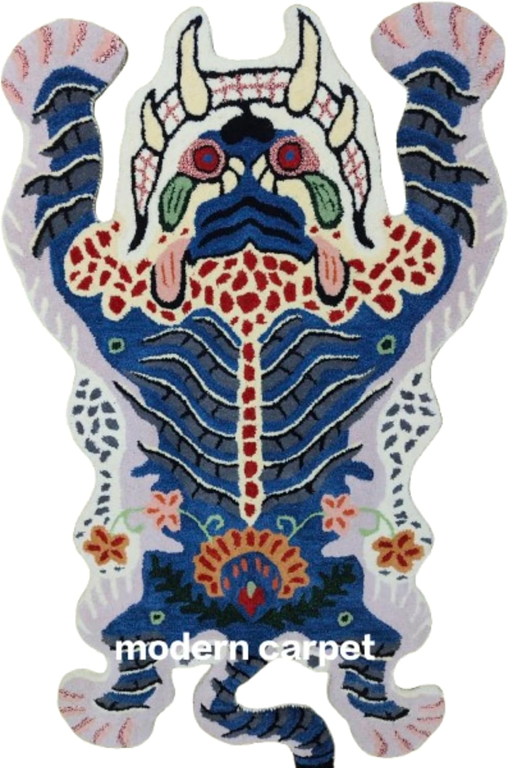 Tibetan Tiger Kid Rugs 100% Woolen 3x5 Handmade Tufted for Bedroom Kid Room Living Room Doormat by Modern Carpet (2x3 feet)