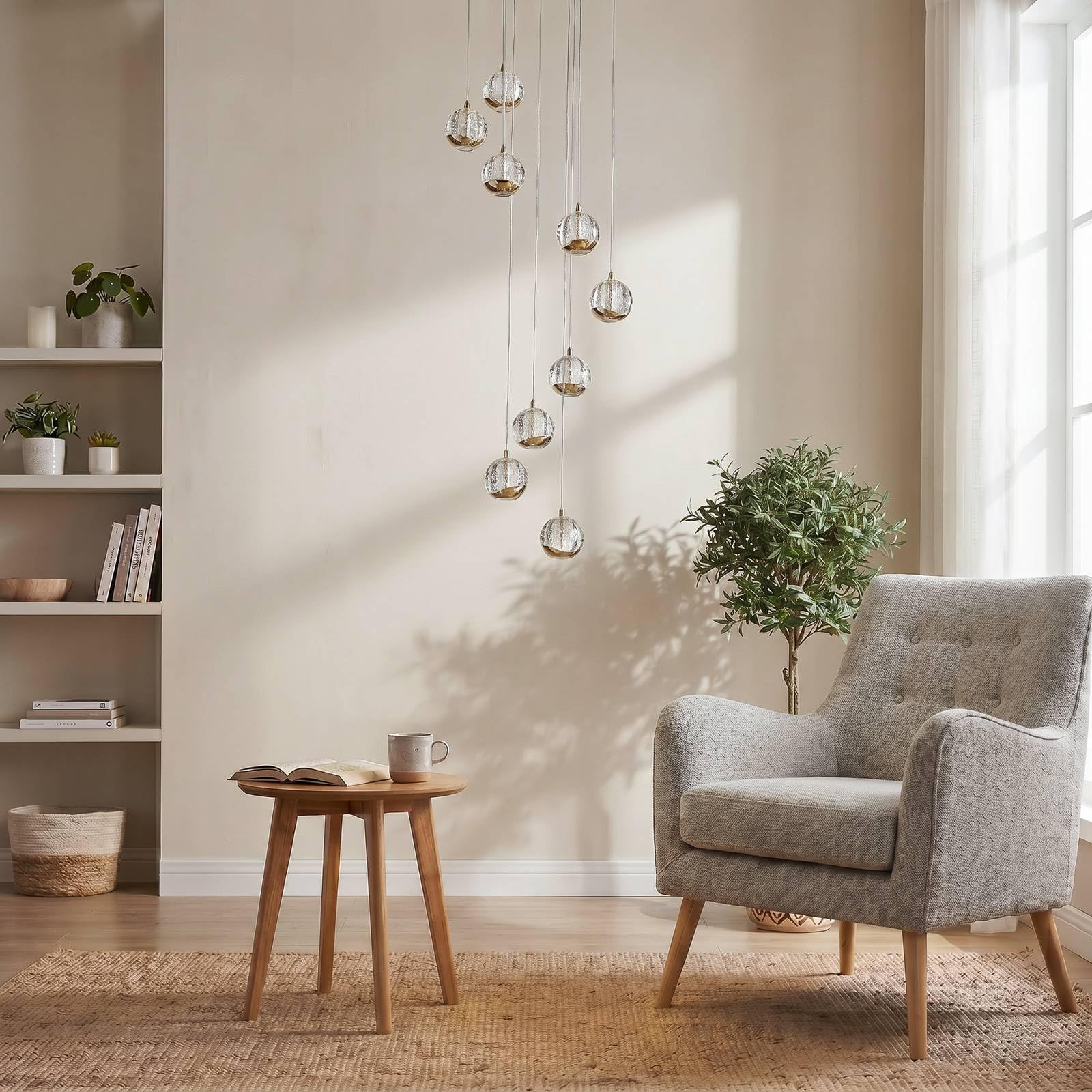 Lucande LED 9 -punktowa 'Hayley', styl design, m. in. do salonu, jadalni, kolor mosiężny, złoty, metal