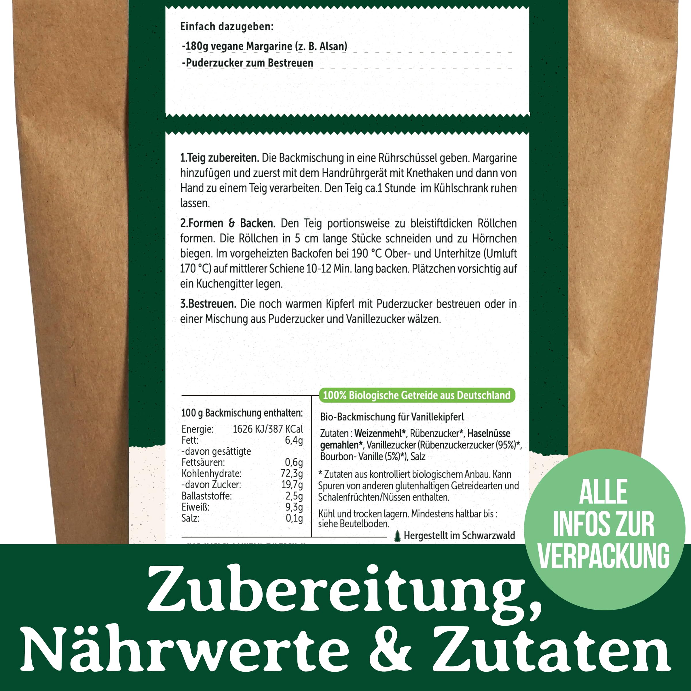 Mezcla orgánica de vainilla para hornear | Galletas de Navidad galletas galletas galletas pasteles | vegano con harina orgánica de Alemania y auténtica vainilla bourbon