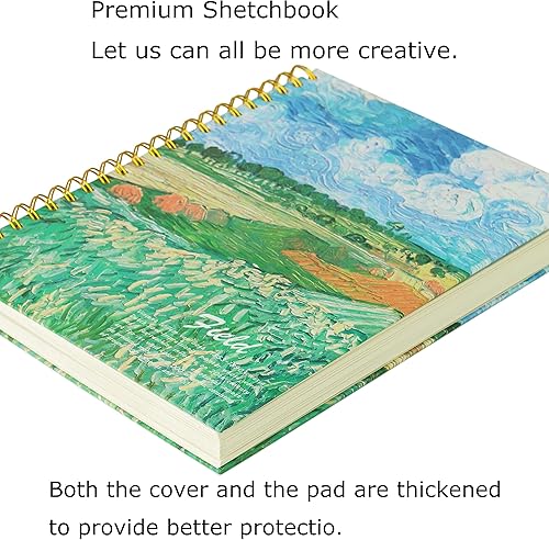 Miniatura 3 de Van Gogh Mixed Media A4 Sketch Book, Spiral Bound Sketch Pad, 1 Pack 60Sheets (98lb160gsm), Acid Free Art Sketchbook Sketching Drawing Painting