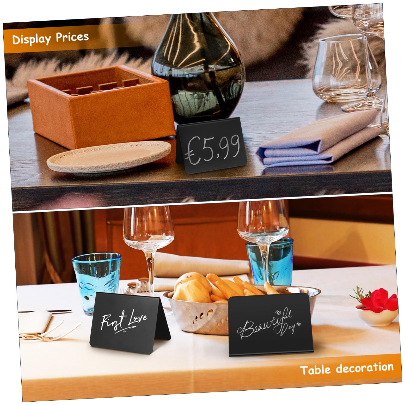 Uonlytech 40 Pizarras Pequeñas de Pvc Negras para Buffet Diseño Simple y Forma en V, Ideales para Restaurantes y Fiestas, Resistentes y Abundantes para Señalización de Comida