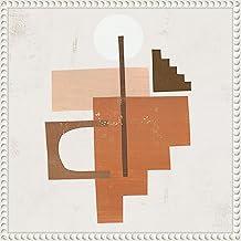 Amanti Art Framed Canvas Wall Art 16x16 Emphasis I by Sarah Leonard, Framed Wall Art Canvas, Abstract Artwork, Traditional Decor, Small Poster Painting for Living Room, Bedroom, Bathroom, Kitchen,