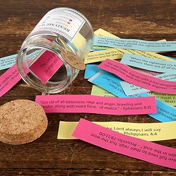 Bijbelverzen pot voor emoties en gevoelens, 67 kleurcodes Bijbelkaarten handgemaakt | Handige gebedskaarten, inspirerende christelijke kunstgeschenken om te lachen om het leven, beste wensen