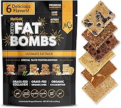 MariGold Keto Fat Bombs - 6 Flavor Sampler – Collagen Protein Bars | Healthy Low-Carb, Low-Sugar Snacks | Organic Ingredients, Gluten-Free, Non-GMO