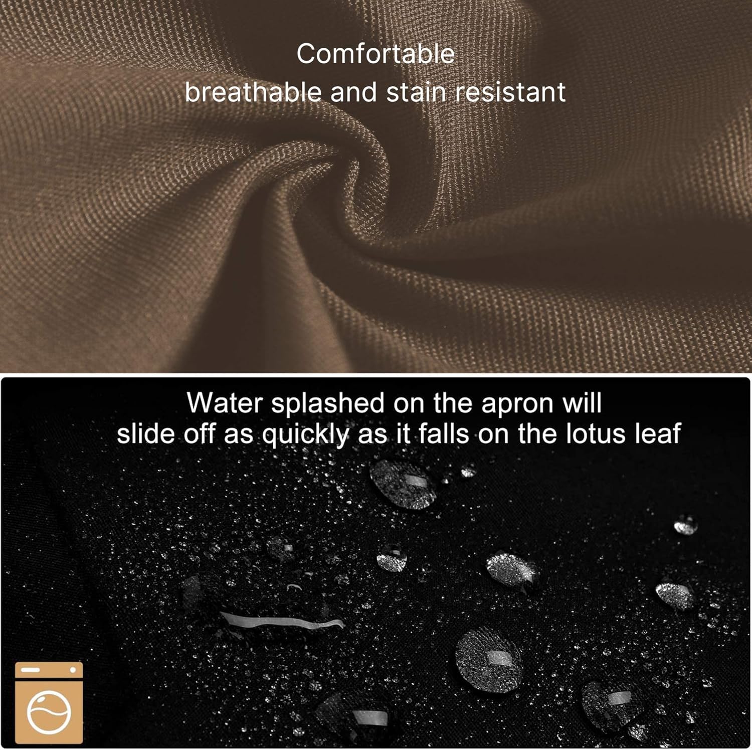 Aprons for Women Men BBQ Chef Cooking Artist Water Drop Resistant Canvas Adjustable Kitchen Apron with Pockets for Unisex Grill Baking Painting Art Stylist Dishwashing Comfortable Aprons (khaki) - Image 4