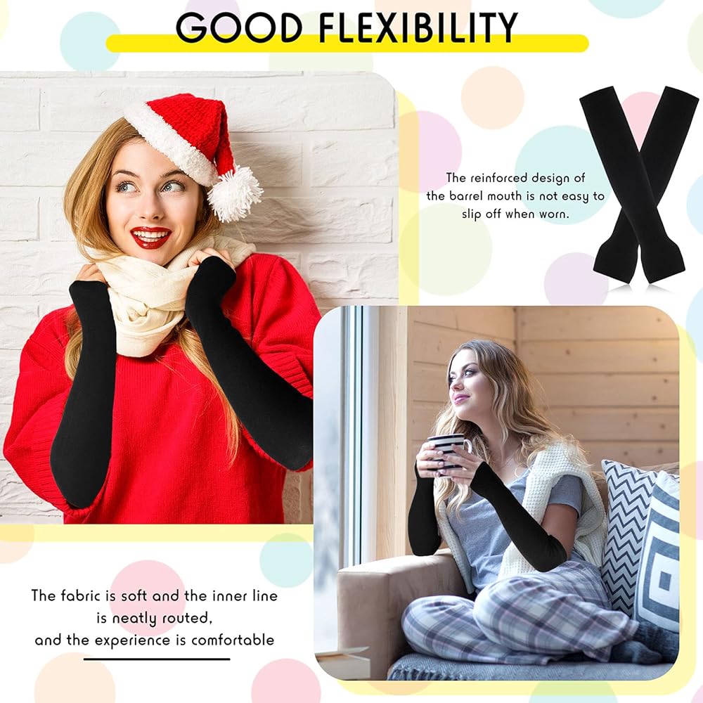 Brateuanoii 2 Paires Gants Sans Doigts Tricotés, Gants Sans Doigts