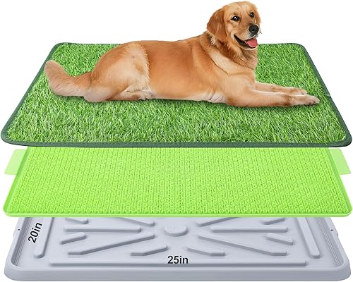 Miniatura 1 de Almohadilla de hierba para perros con bandeja para inodoro, césped artificial para entrenamiento de mascotas, fácil de lavar, almohadillas de orinal