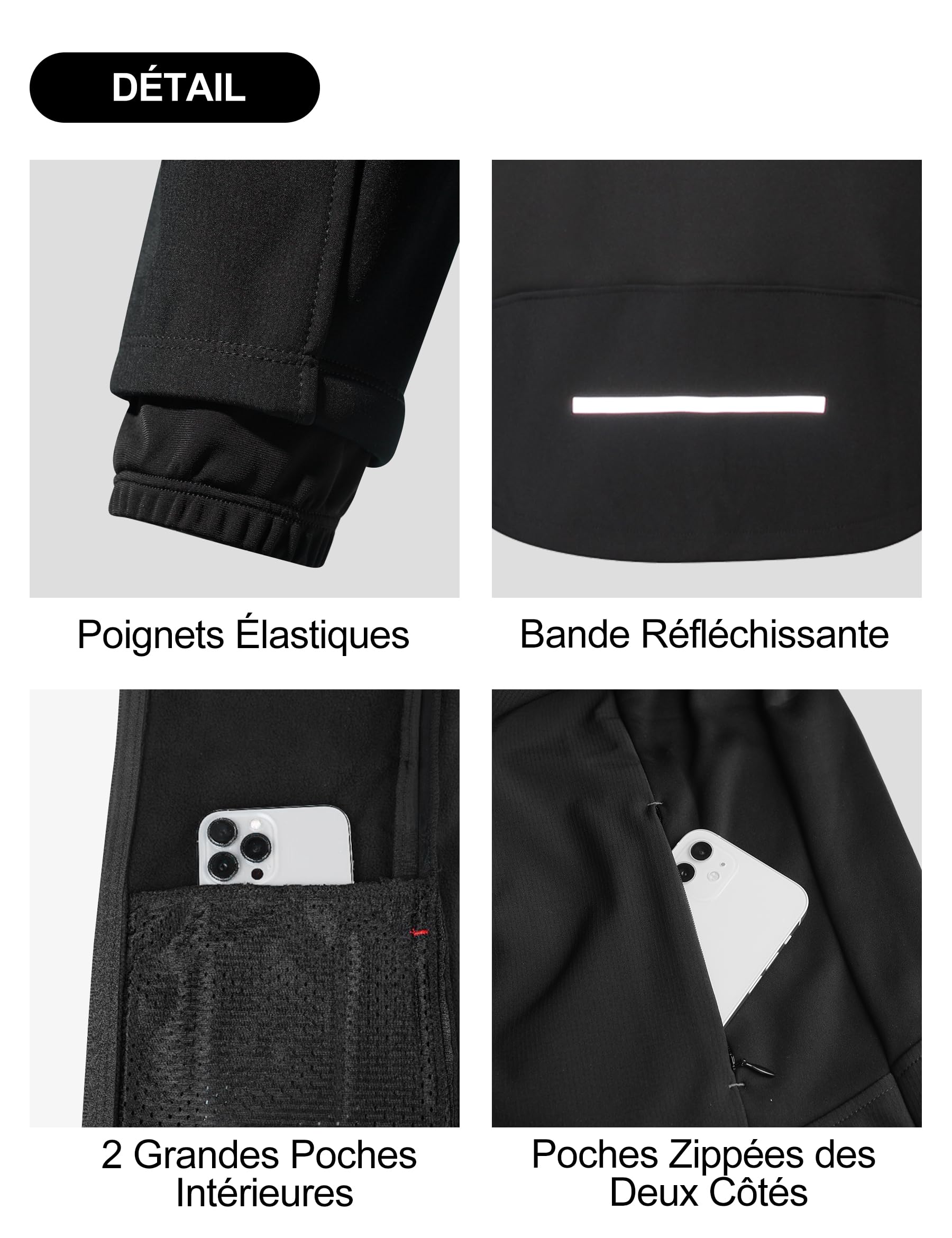 INBIKE Veste Softshell Homme Hiver Polaire Extérieure à Capuche Coupe Vent Blouson Chaud Outdoor Randonnée Velo VTT Jogging Sport de Plein Air 7103
