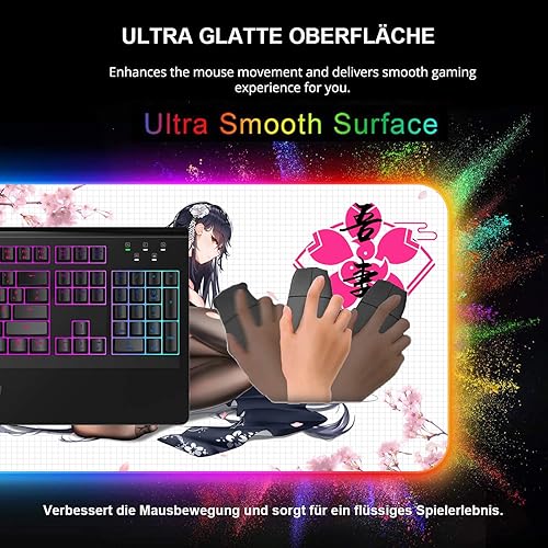 Miniatura 3 de Alfombrilla de mouse sexy para computadora de juegos de anime para niña, alfombrilla de mouse RGB grande XXL grande XXL alfombrilla de mouse grande