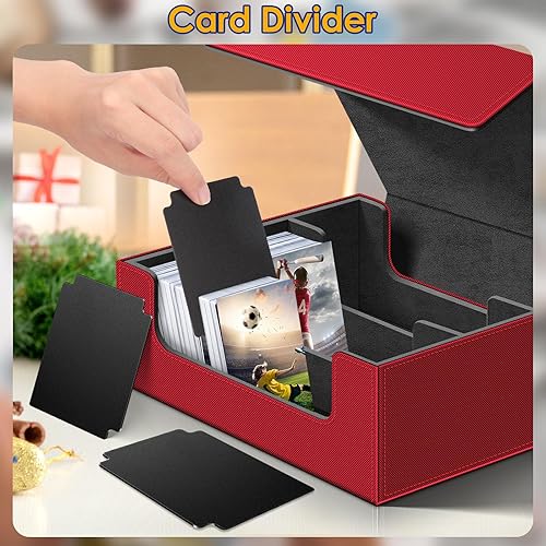 Miniatura 3 de Homthy Funda de cuero con cierre magnético para tarjetas de intercambio, caja de almacenamiento de tarjetas mágicas para MTG TCG y tarjetas