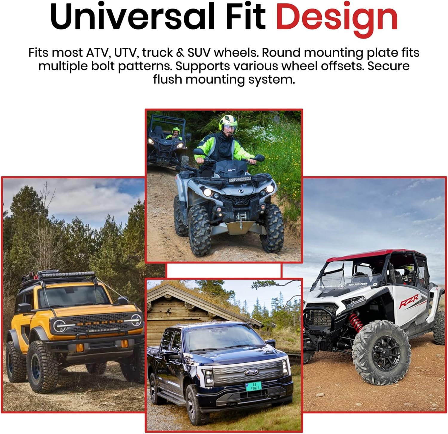 Heavy-Duty Universal 2-Inch Hitch Spare Tire Carrier U-4100 | Made in USA | Fits ATV, UTV, Trucks & SUVs | Quick-Remove Design for Tailgate Access | Includes Anti-Wobble Stabilizer