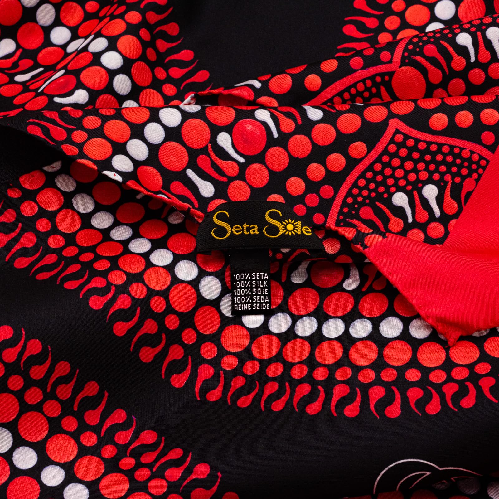 Seta Sole – Sciarpa in 100% Seta Made in Italy 45x160 cm – Mandala Disegnato a Mano – Foulard Elegante Donna, Accessorio Moda Artigianale Lago di Como