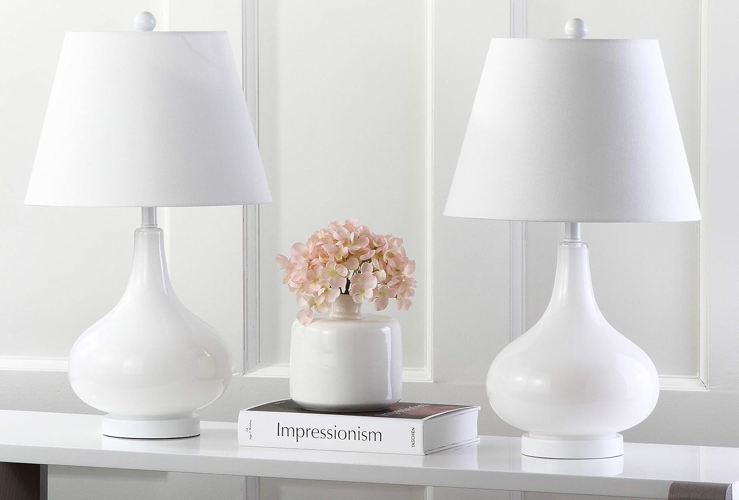Buy 1 get 1 🔥 SAFAVIEH Lighting Collection Amy Modern Contemporary White Gourd Glass 24-inch Bedroom Living Room Home Office Desk Nightstand Table Lamp Set of 2 (LED Bulbs Included) Black Friday Sale 2022 SAFAVIEH Lighting Collection Amy Modern Contemporary White Gourd Glass 24-inch Bedroom Living Room Home Office Desk Nightstand Table Lamp Set of 2 (LED Bulbs Included)