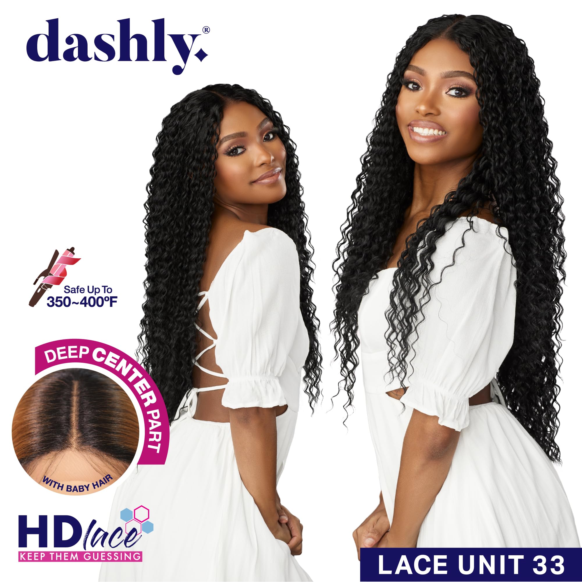 Sensationnel Dashly HD Lace Front Wig - Lace Unit 33 (Color:1 JET BLACK) - Image 3