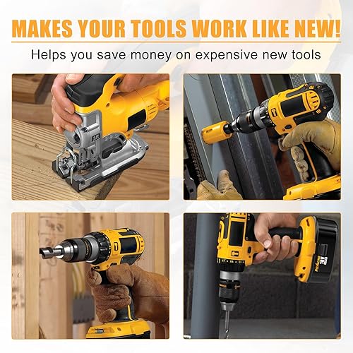 Miniatura 6 de Powilling Paquete de 2 baterías de repuesto de iones de litio de 6.5Ah para baterías Dewalt 18V XRP Ni-Cad DC9096 DC9098 DC9099 DE9039 para baterías