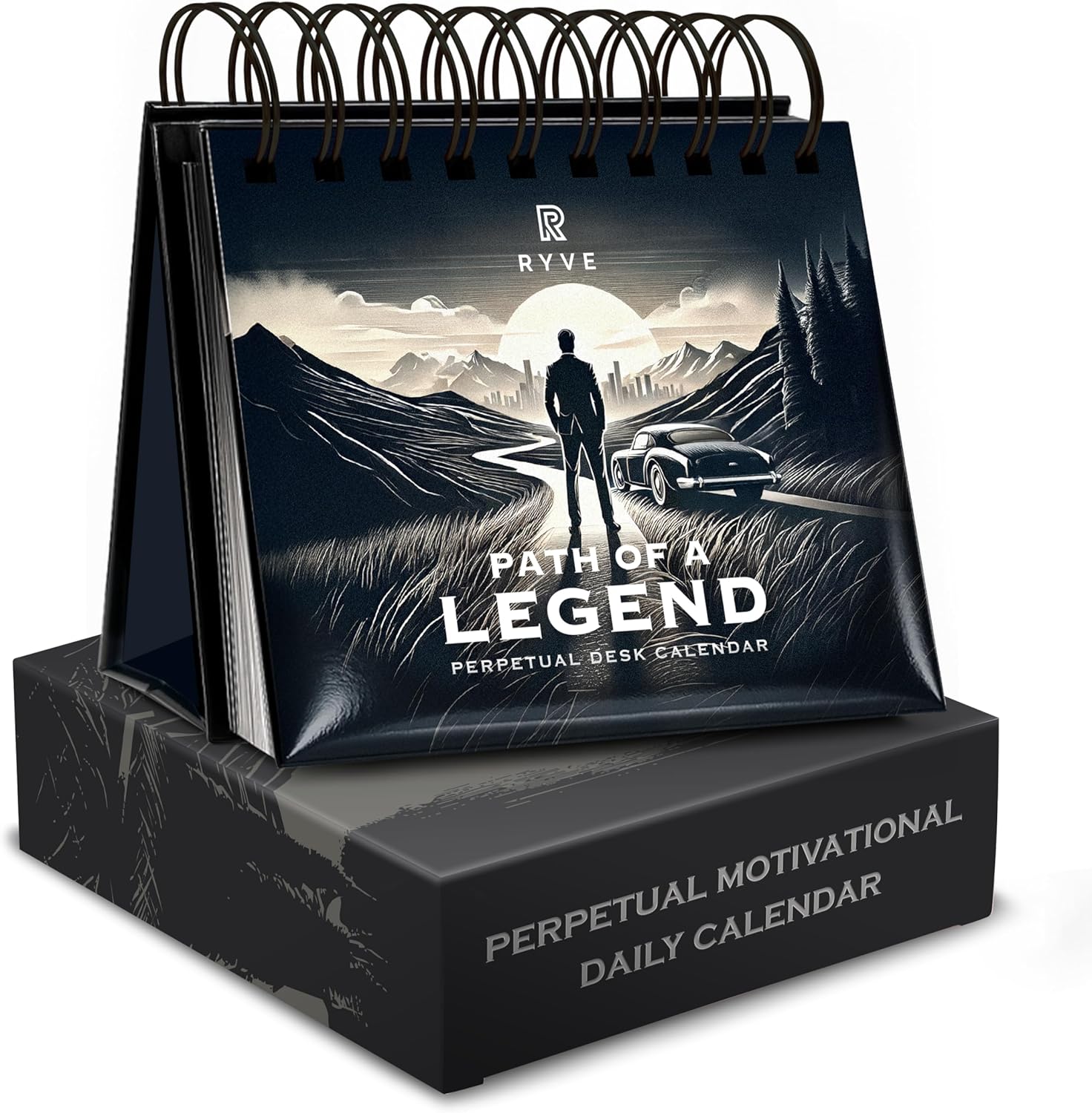 RYVE Motivational Quotes Desk Calendar – 366 Daily Reflections for Personal Growth – Office Accessories and Gifts for Men, Mindfulness Flip Calendar, Inspirational Desk Quote