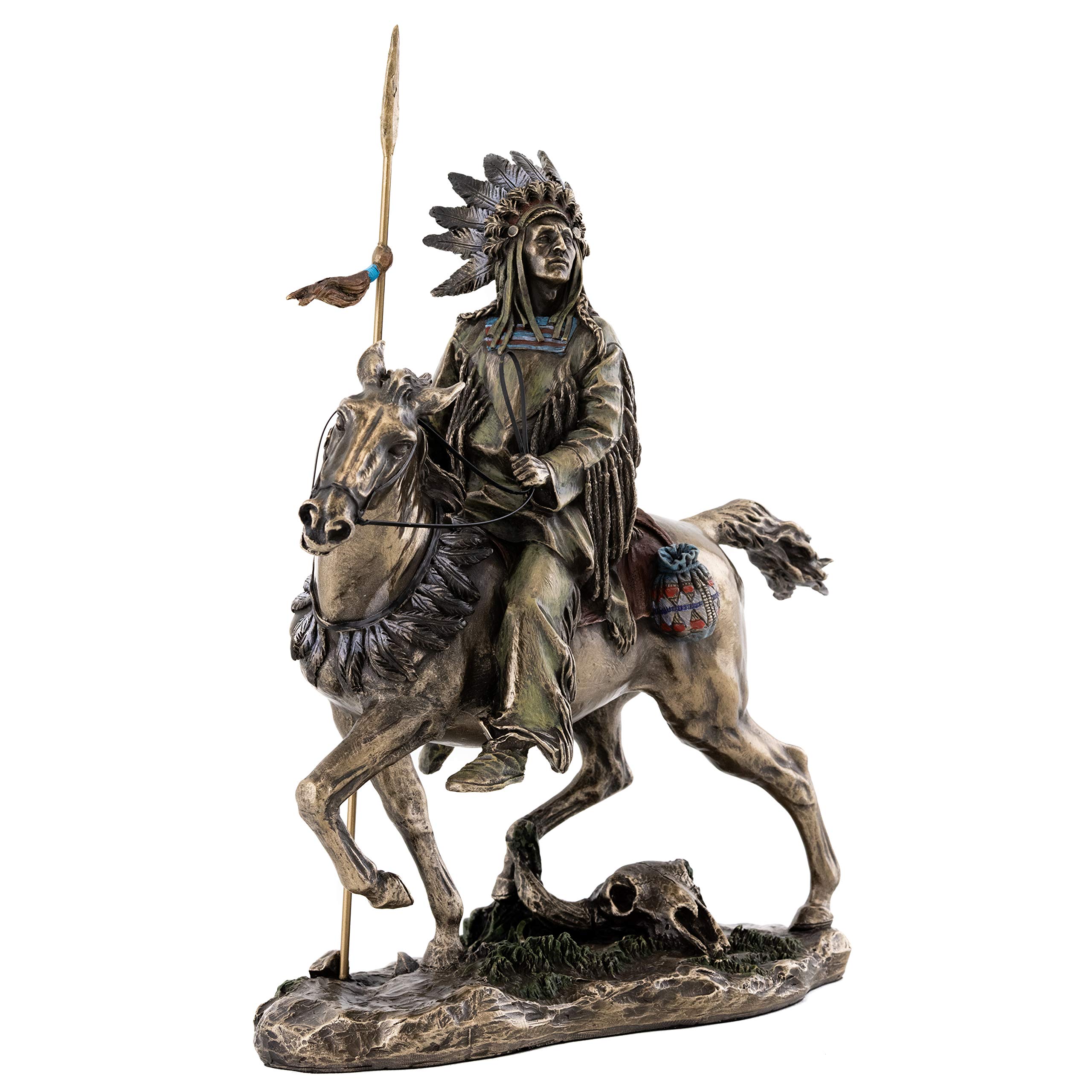 Buy Top Collection Cheyenne Indian Riding Horse Statue Native