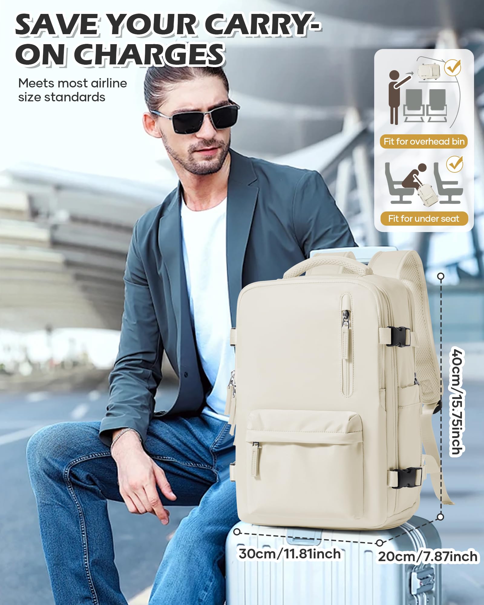 Borse da Cabina per Ryanair 40x20x25 Bagaglio a Mano Zaino Borsa Zaino da Viaggio, Zaino da trekking,da uomo, zaino casual per laptop da 14 pollici per scuola con porta di USB