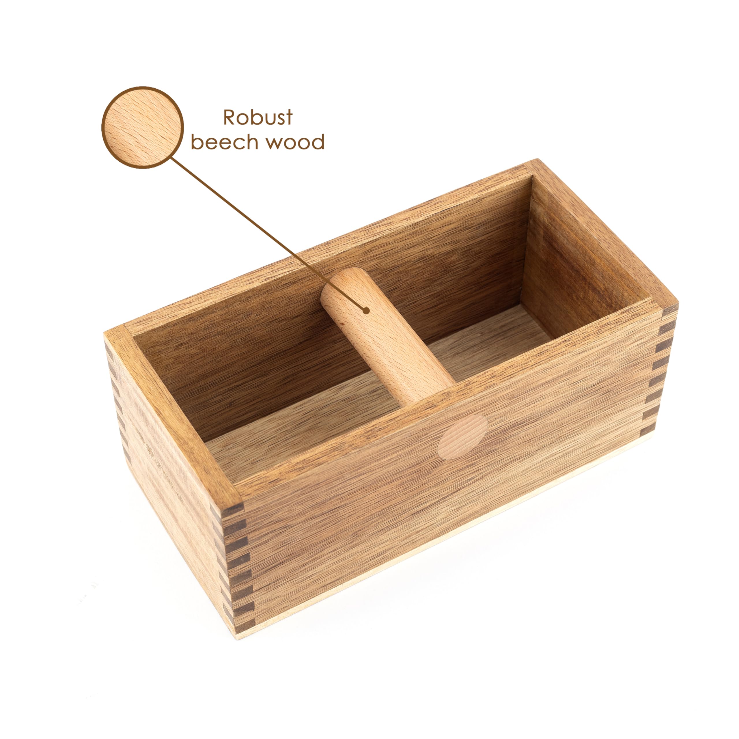 Hanseküche Contenitore in legno – contenitore sostenibile per portafiltro e fondi da caffè, perfetto accessorio per caffè barista, Knock Box per un facile sblocco, facile da pulire, fondi di caffè