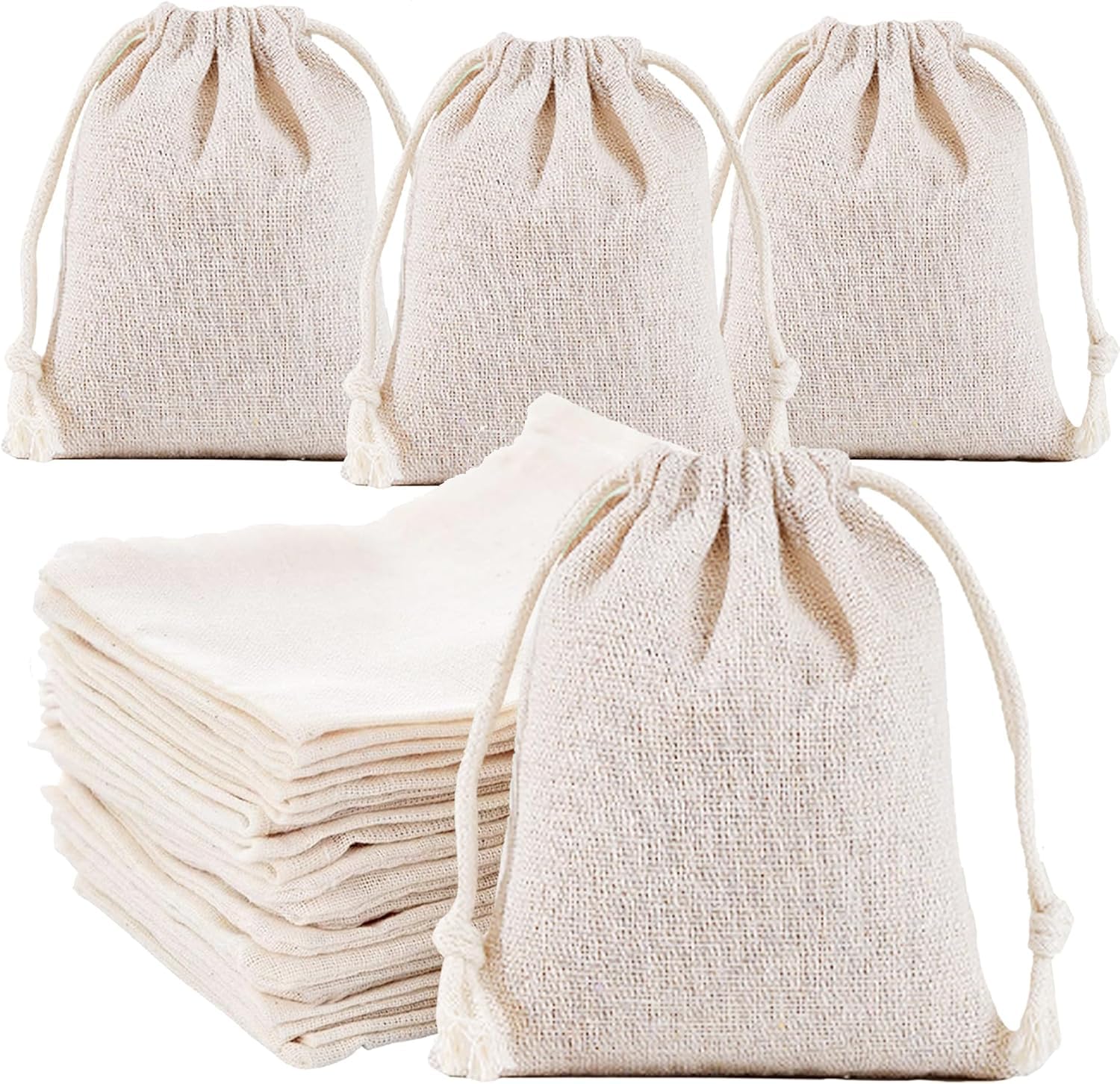 birdbrid Cotton Muslin Bags 10 x 12 Inches Unbleached Reusable Produce Storage Pouches with Drawstring, Pack of 6-picture-10