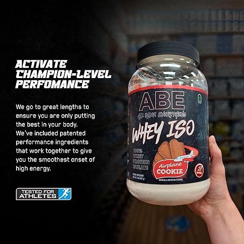 Miniatura 7 de ABE Whey ISO - All Black Everything 100% aislado de proteína de suero con trozos de golosinas de avión de azúcar marrón  Después del entrenamiento,