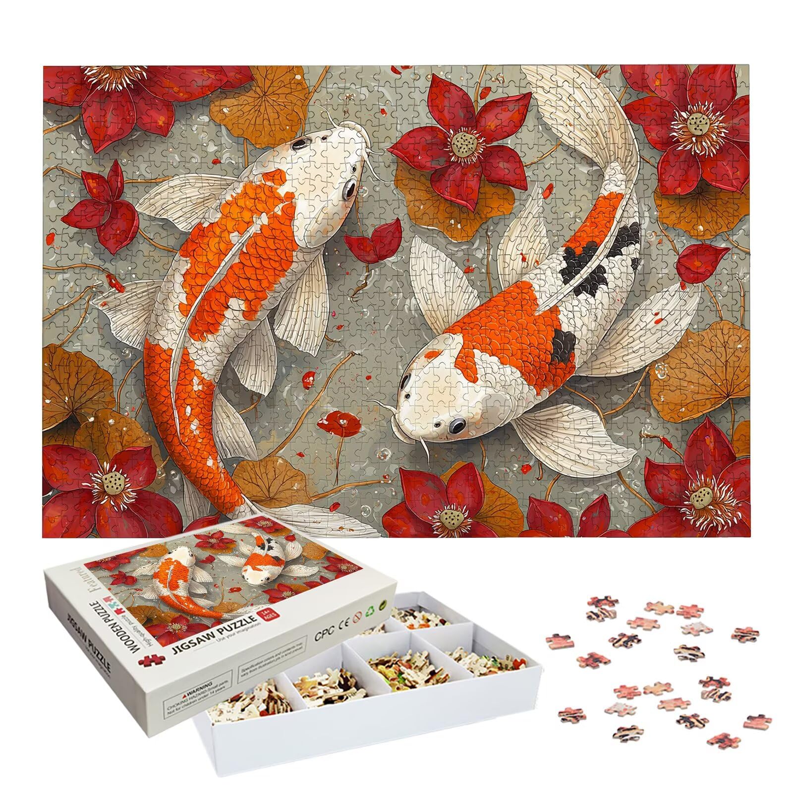 Puzzle 6000 sztuk dla dorosłych dzieci, drewniane puzzle kwiatowe dla dorosłych, wymagające łamigłówki wędkarskie, rodzinne gry edukacyjne, łamigłówki z pudełkiem do dekoracji domu, prezent dla kobiet