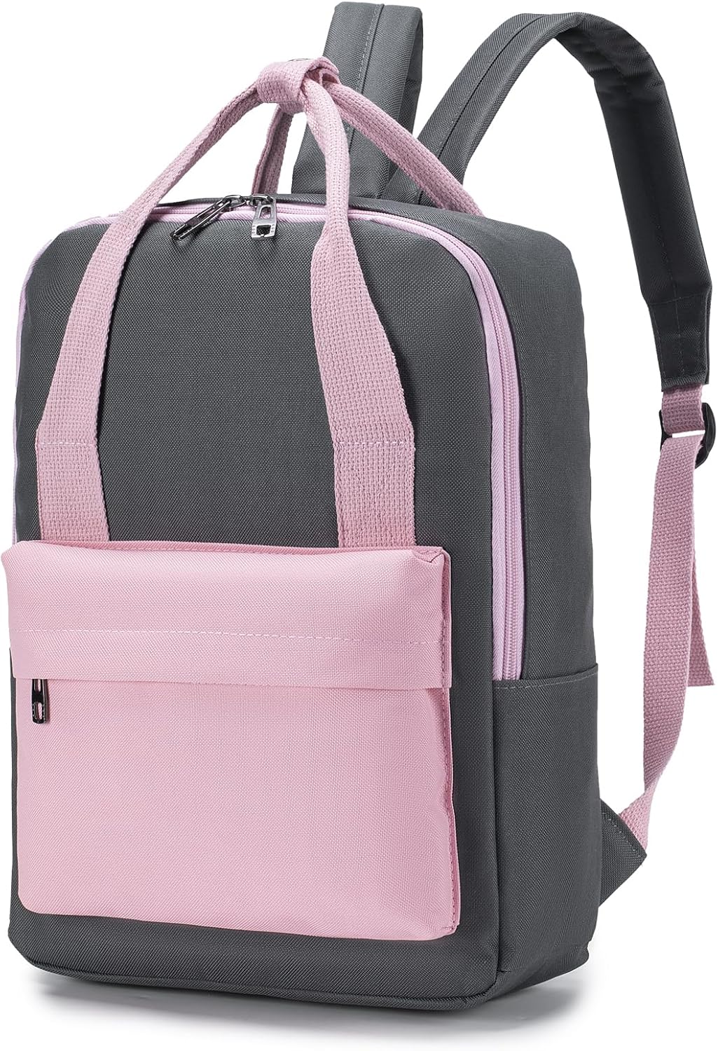 SUCIKORIO 40 x 30 x 15 cm Air France British Airways Wizzair Backpack Travel Luggage Cabin Airplane Vueling Under The Seat, Waterproof Oxford Laptop Backpack 14 Inches for Women Men, Grey Pink