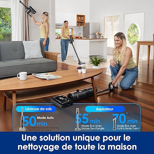 Tineco Floor One Switch S7 Stretch Aspirateur Laveur, Aspirateur Balai sans Fil 5 en 1, portée à Plat 180°, Nettoyage Deux Bords, Prolongée d'autonomie, Auto-Nettoyage FlashDry 85°C - 3
