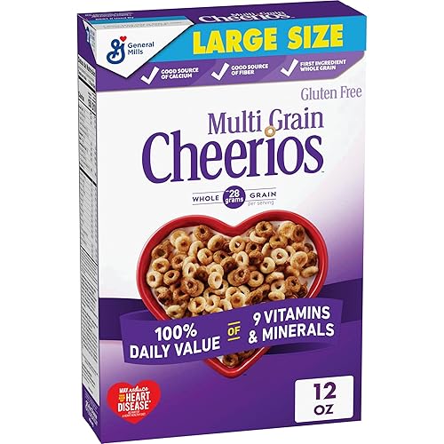 Cheerios multigrano, cereales para el desayuno, sin gluten, avena integral, 12 onzas