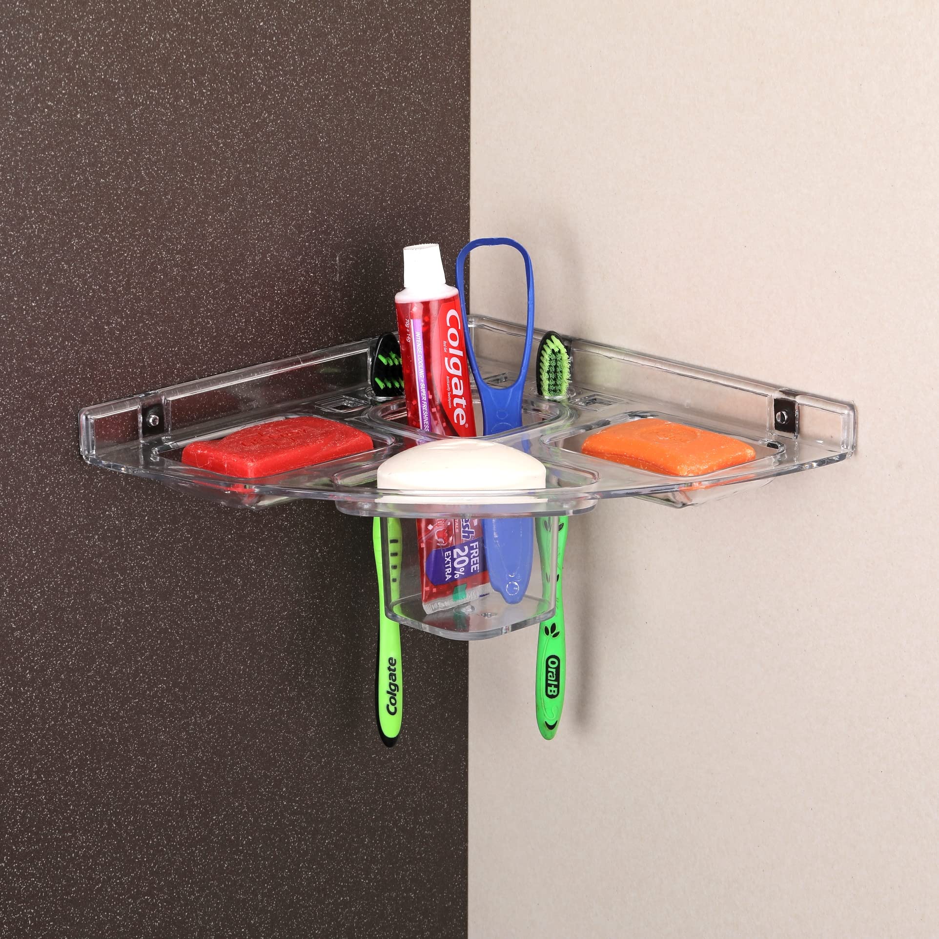 iSTAR Acrylic 5 in 1 Corner Soap case/Transparent Heavy Plastic Unbreakable Corner, Plastic Wall Shelf Acrylic Wall Shelf (Number of Shelves - 1,10 X 10 INCH Clear) (B08QW1H69S) Amazon Price History, Amazon Price Tracker