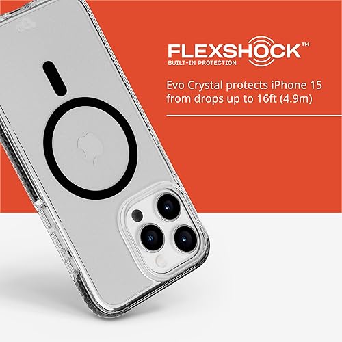 Miniatura 4 de Tech21 Evo Crystal - Funda para iPhone 15 Pro Max, compatible con MagSafe, funda de protección contra impactos, color negro grafito