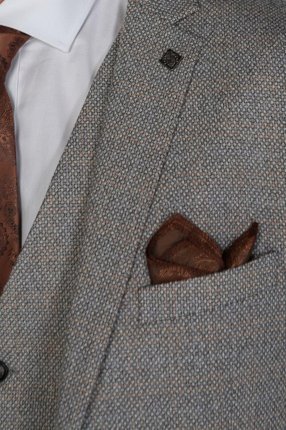Men’s Tweed-Like Cream Tailored Fit Suit, 3 Piece Formal Set Sold Separately